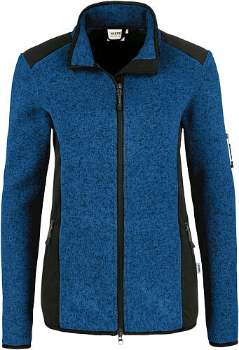 Damen Strickfleecejacke Churchill 236, royalblau meliert 