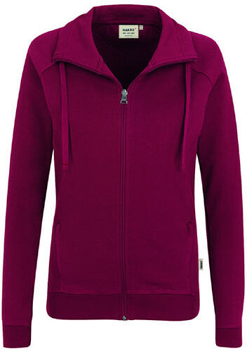 Damen Sweatjacke College 406, weinrot 