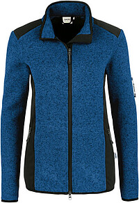 Damen Strickfleecejacke Churchill 236, royalblau meliert